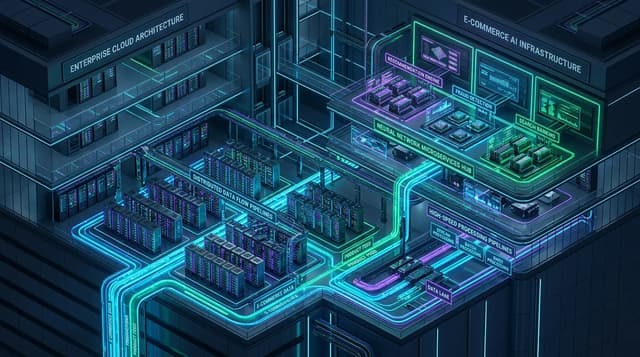 Visual arsitektur infrastruktur cloud AI dan neural network microservices Metanotech