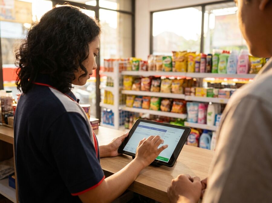 Tampilan aplikasi Retail & Minimarket - Metanotech ERP